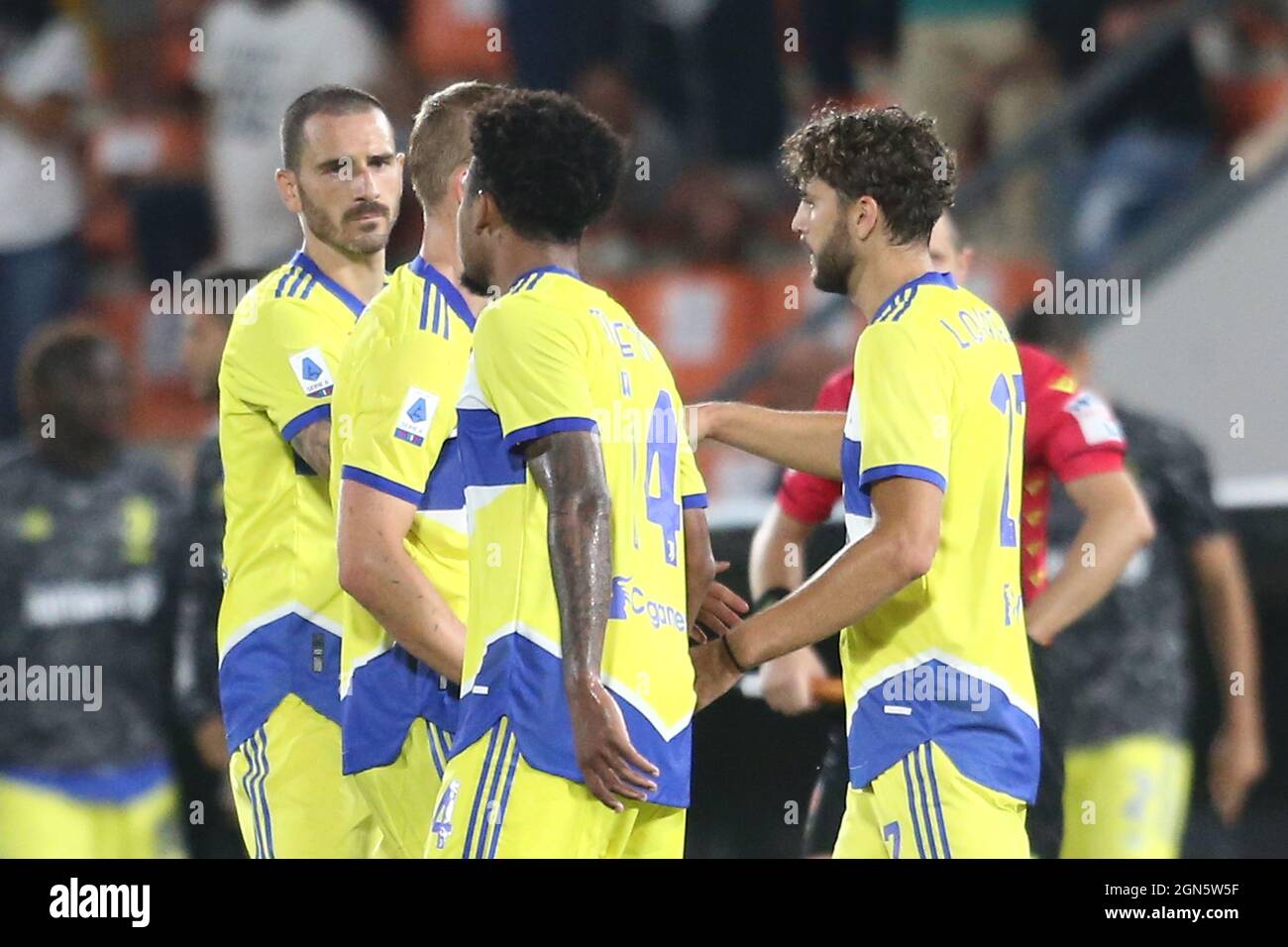 L'équipe de Juventus célèbre la victoire lors de la série Un match de football entre Spezia et Juventus au stade Alberto Picco, à la Spezia, en Italie, le 22 2021 septembre. Banque D'Images