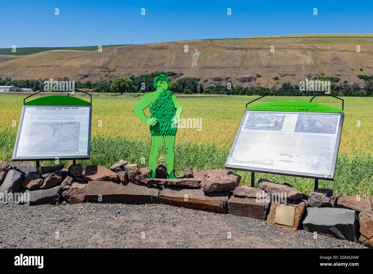 Jolly Green Giant, Ho Ho Ho Ho, se trouve sur une colline au-dessus de Dayton, État de Washington, États-Unis [aucune autorisation de propriété; licence éditoriale seulement] Banque D'Images