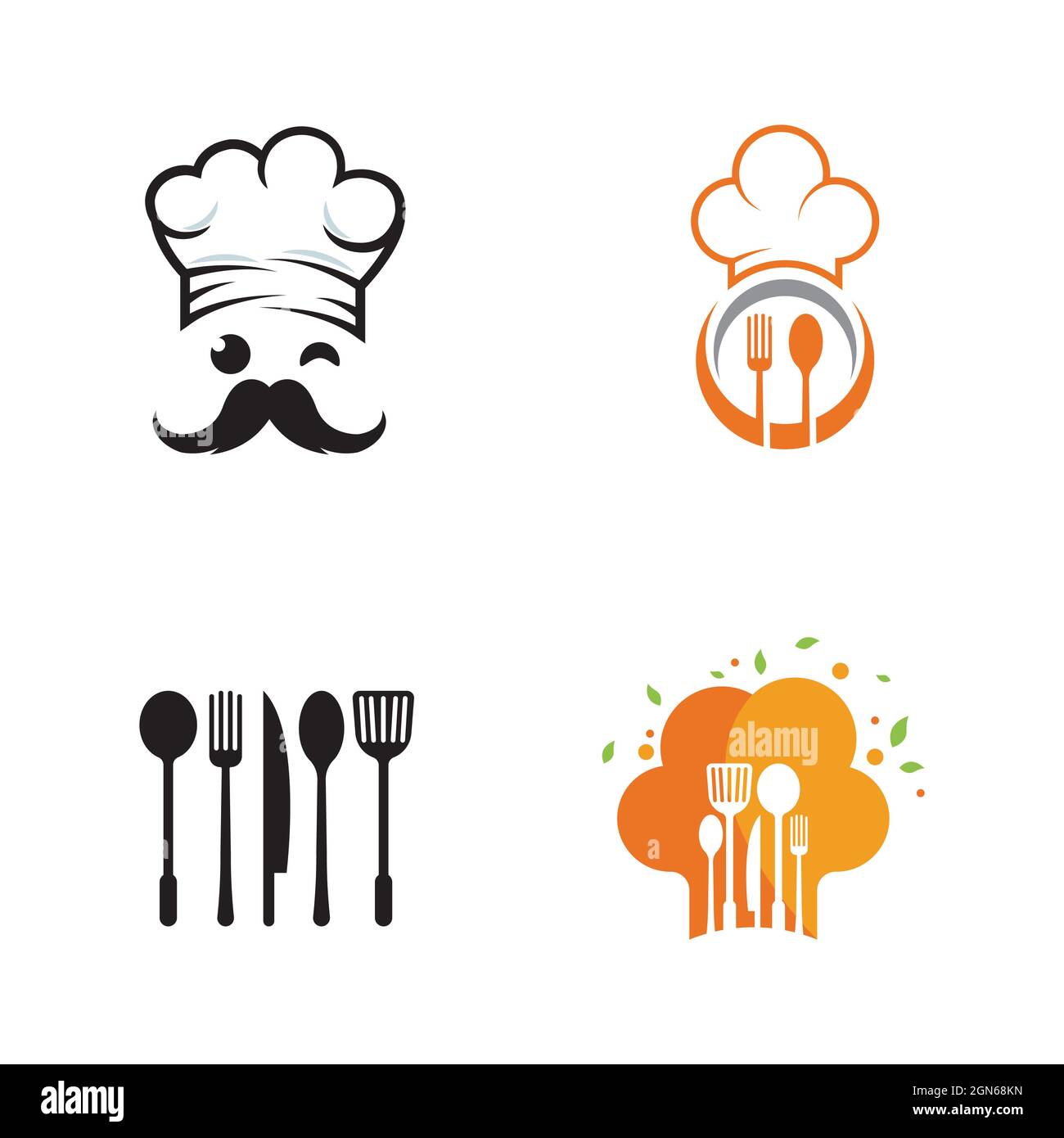 Chef hat modèle logo vector illustration Banque D'Images