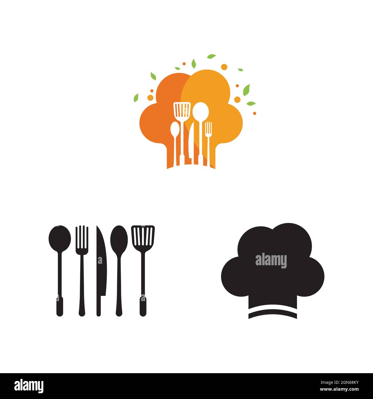 Chef hat modèle logo vector illustration Banque D'Images