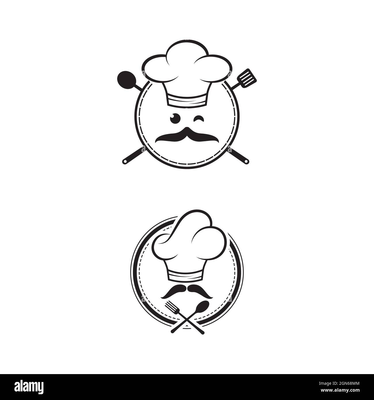 Chef hat modèle logo vector illustration Banque D'Images
