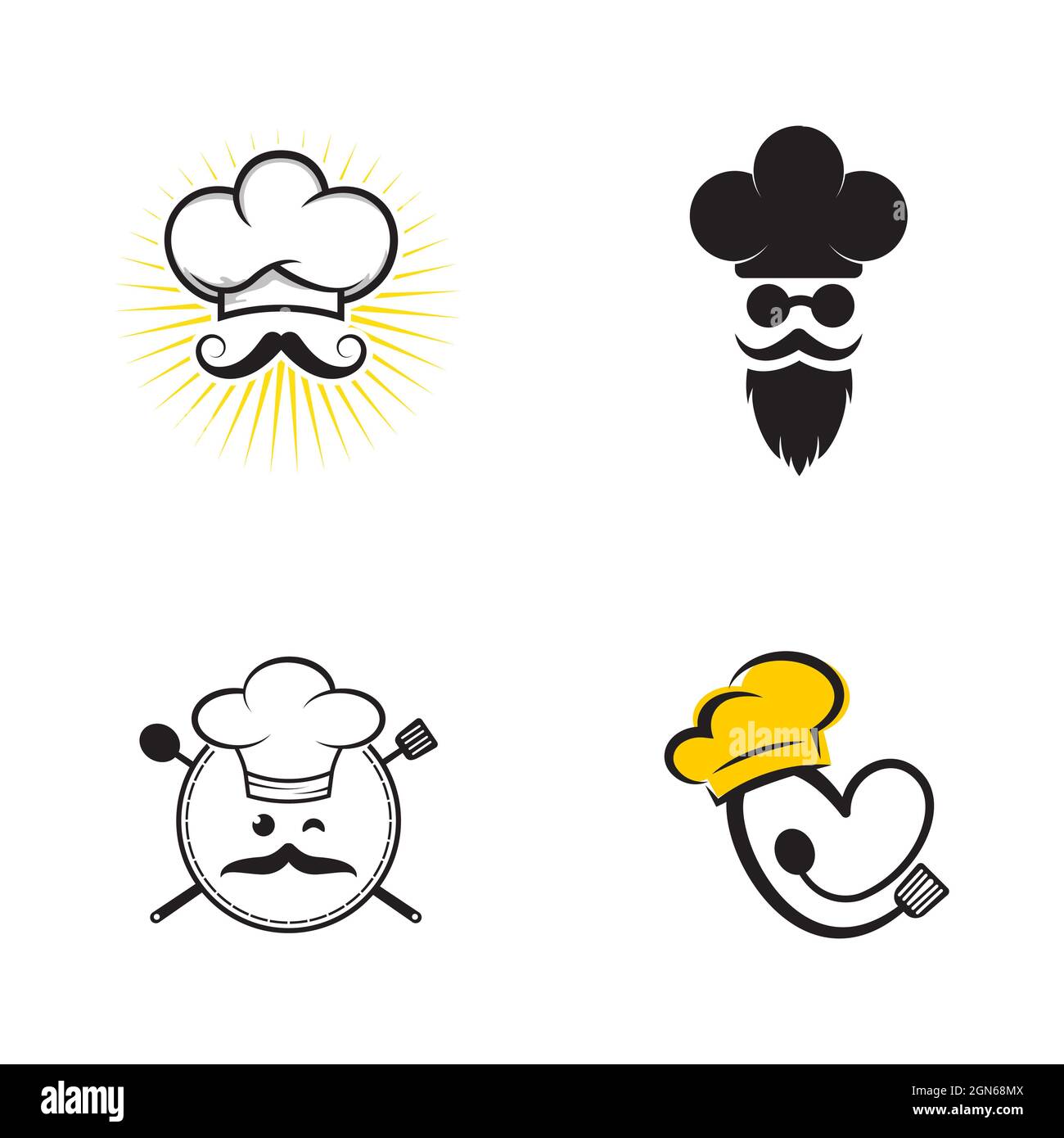 Chef hat modèle logo vector illustration Banque D'Images