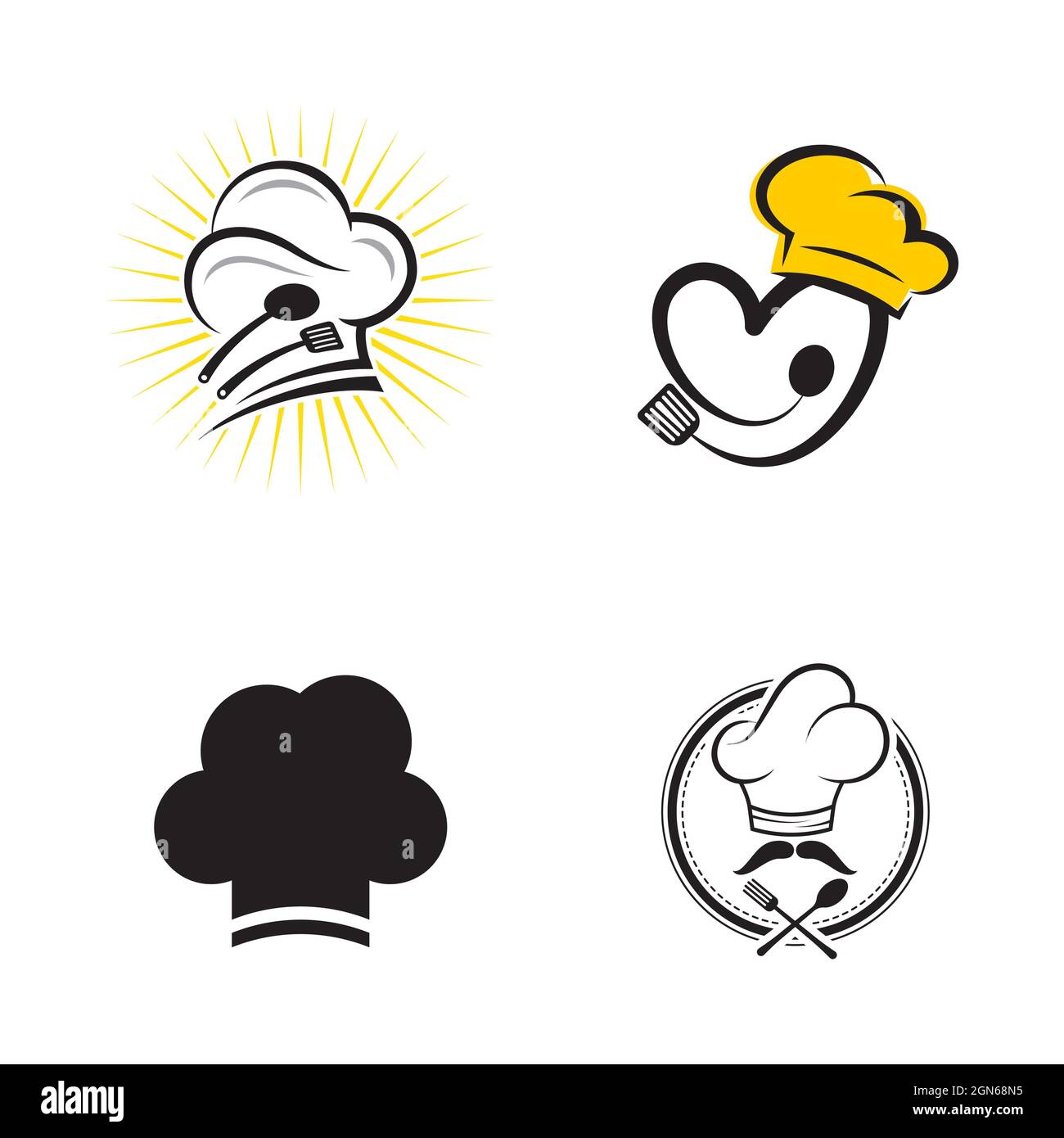 Chef hat modèle logo vector illustration Banque D'Images