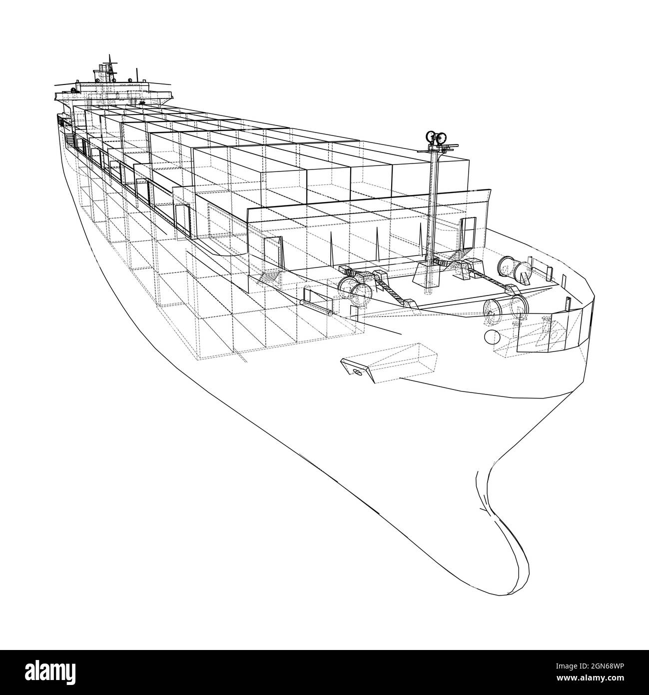 D'un cargo avec des conteneurs. Vector Illustration de Vecteur