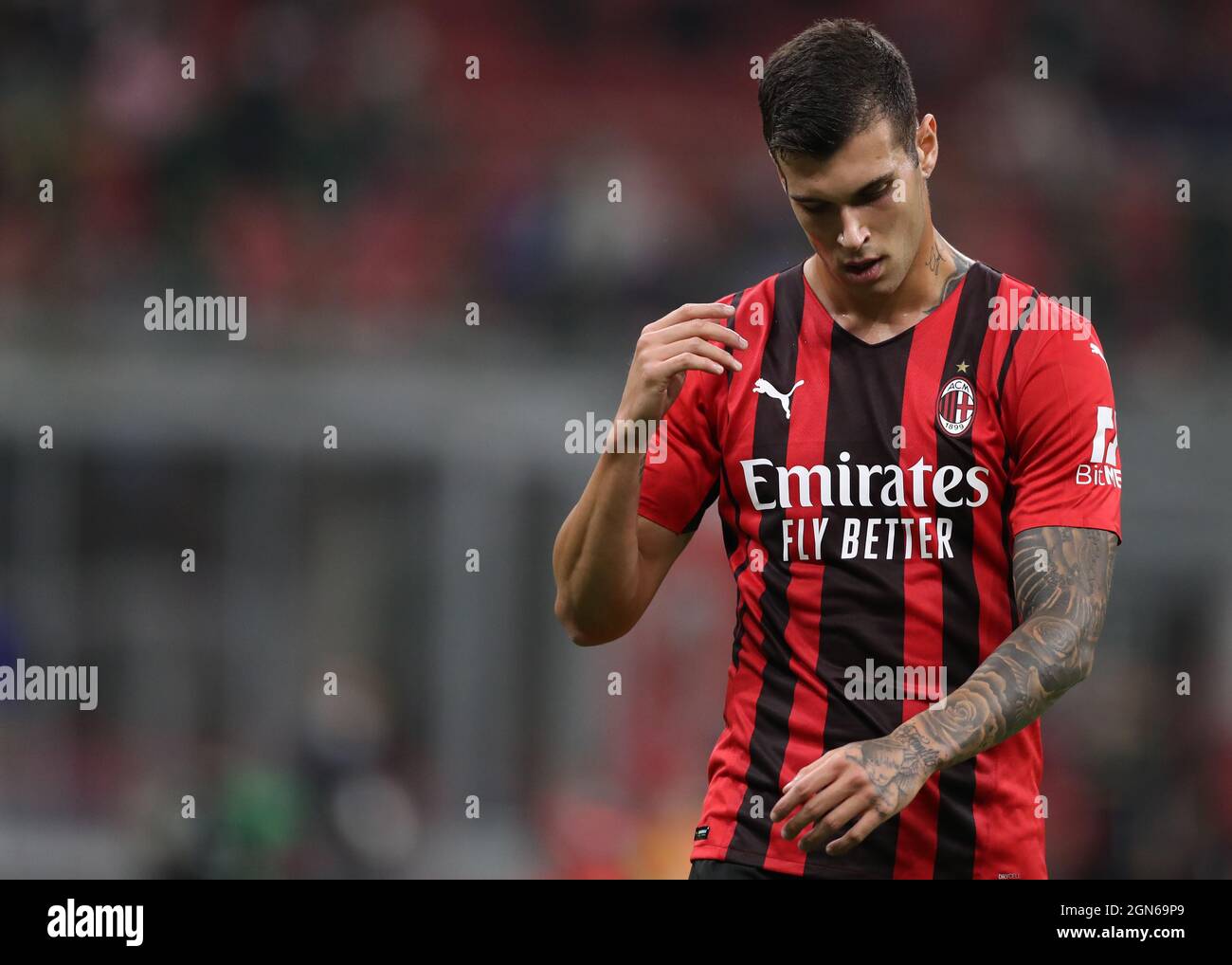 Milan, Italie, 22 septembre 2021. Pietro Pellegri de l'AC Milan réagit pendant le match de la série A à Giuseppe Meazza, Milan. Crédit photo à lire: Jonathan Moscrop / Sportimage crédit: Sportimage / Alay Live News Banque D'Images