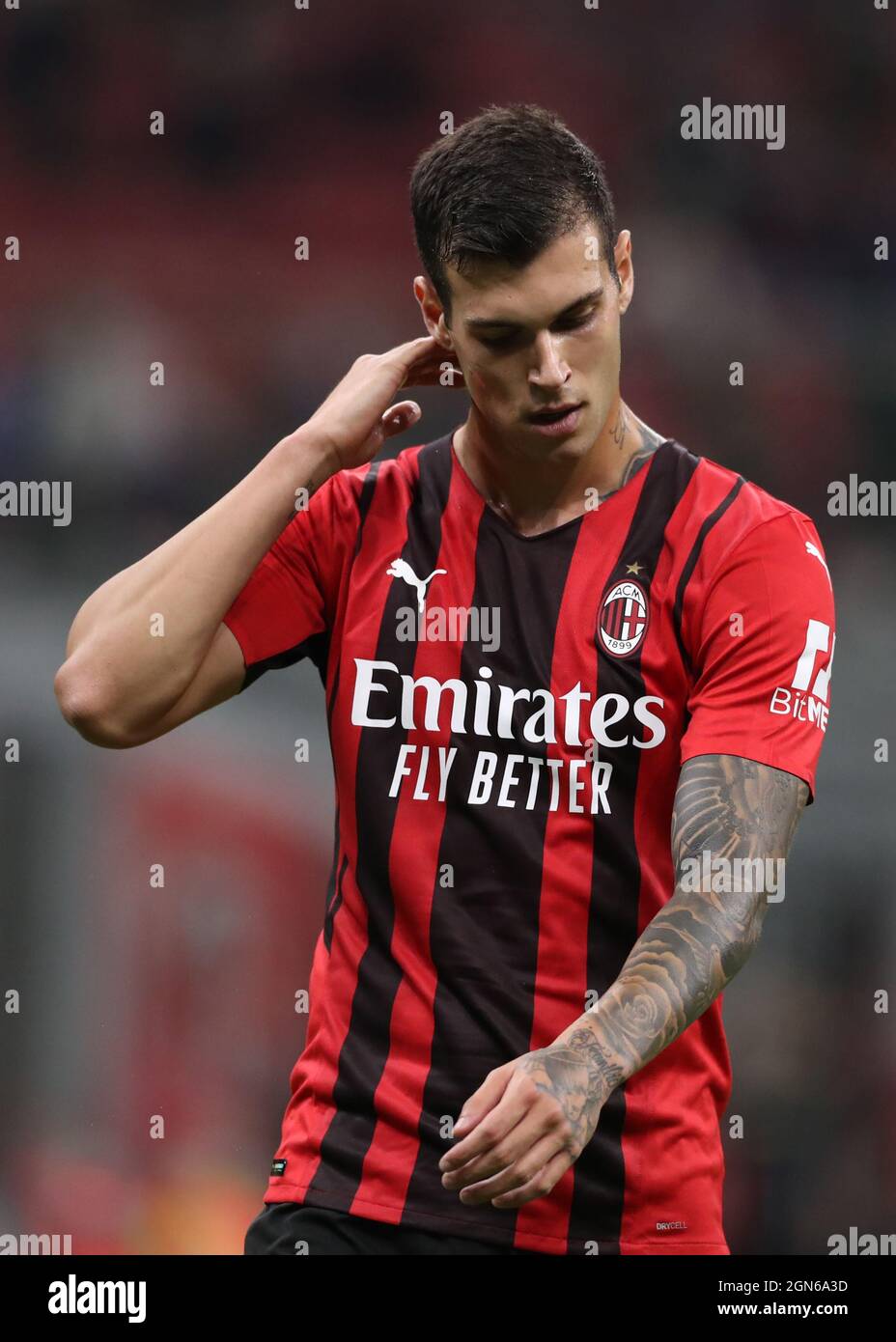 Milan, Italie, 22 septembre 2021. Pietro Pellegri de l'AC Milan réagit pendant le match de la série A à Giuseppe Meazza, Milan. Crédit photo à lire: Jonathan Moscrop / Sportimage crédit: Sportimage / Alay Live News Banque D'Images