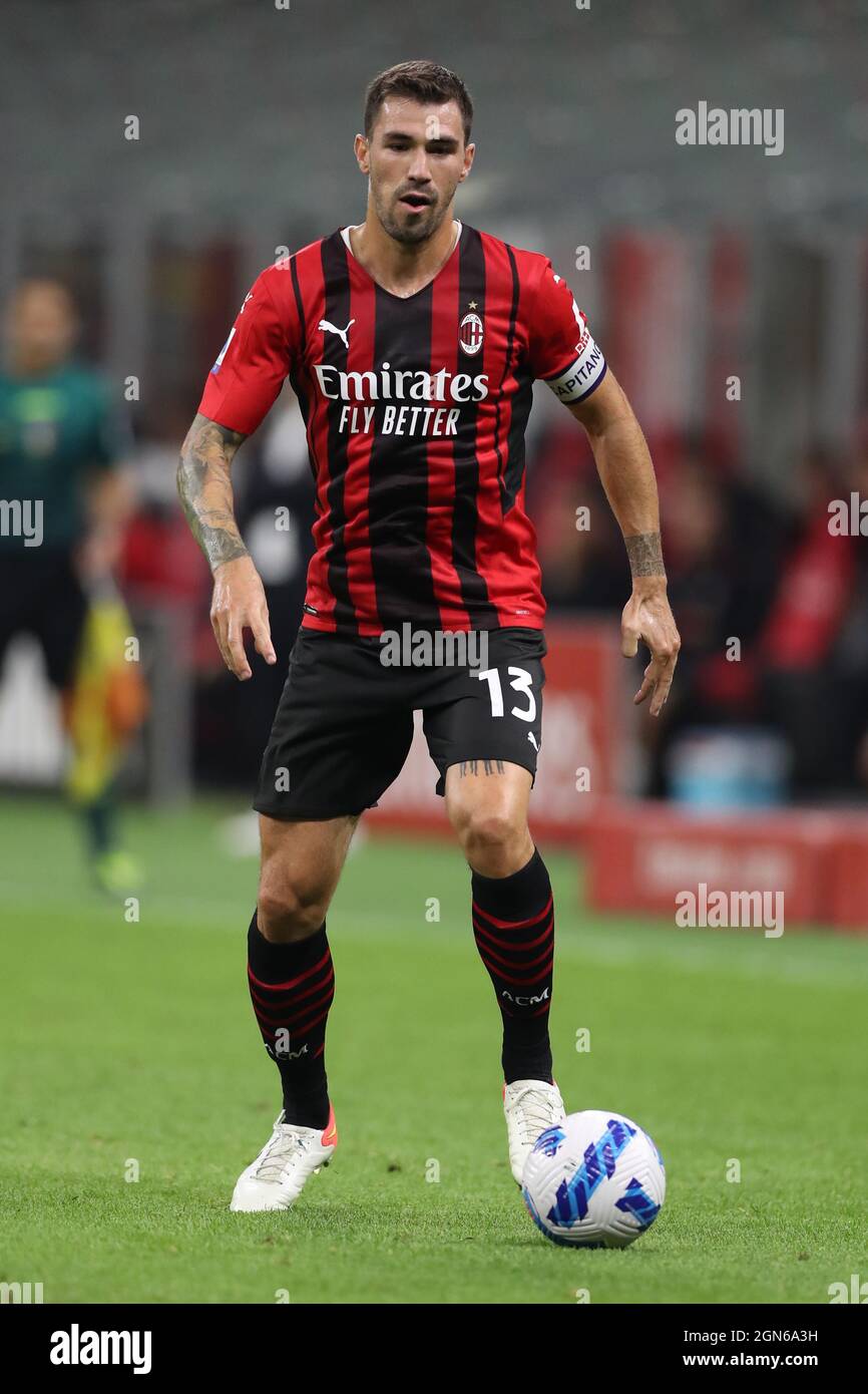 Milan, Italie, 22 septembre 2021. Alessio Romagnoli de l'AC Milan pendant la série Un match à Giuseppe Meazza, Milan. Crédit photo à lire: Jonathan Moscrop / Sportimage crédit: Sportimage / Alay Live News Banque D'Images