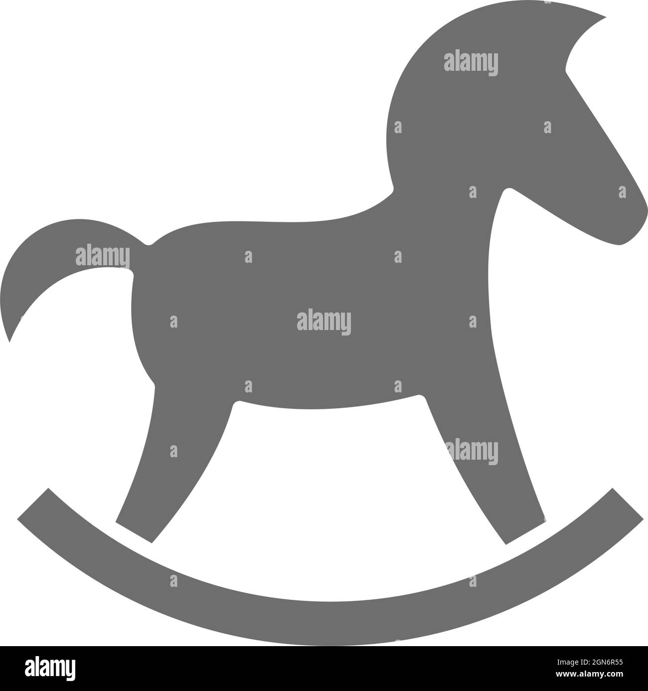 Icône gris cheval à bascule. Isolé sur fond blanc Illustration de Vecteur