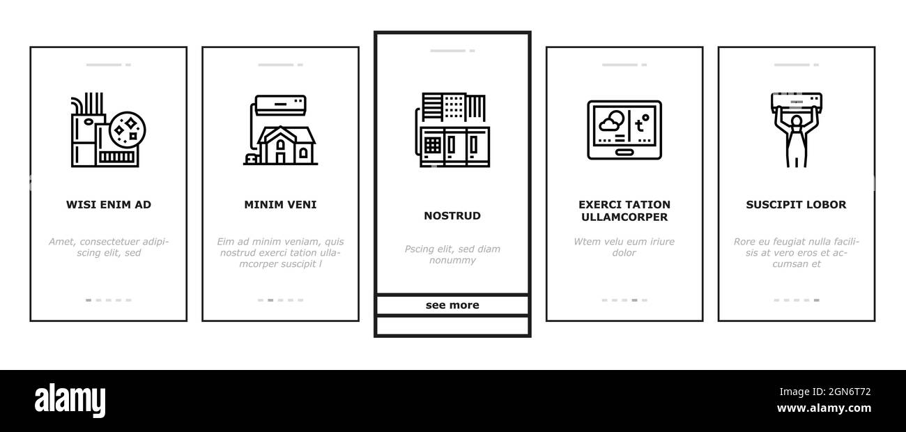 Système de climatisation électronique icônes d'intégration définir le vecteur Illustration de Vecteur