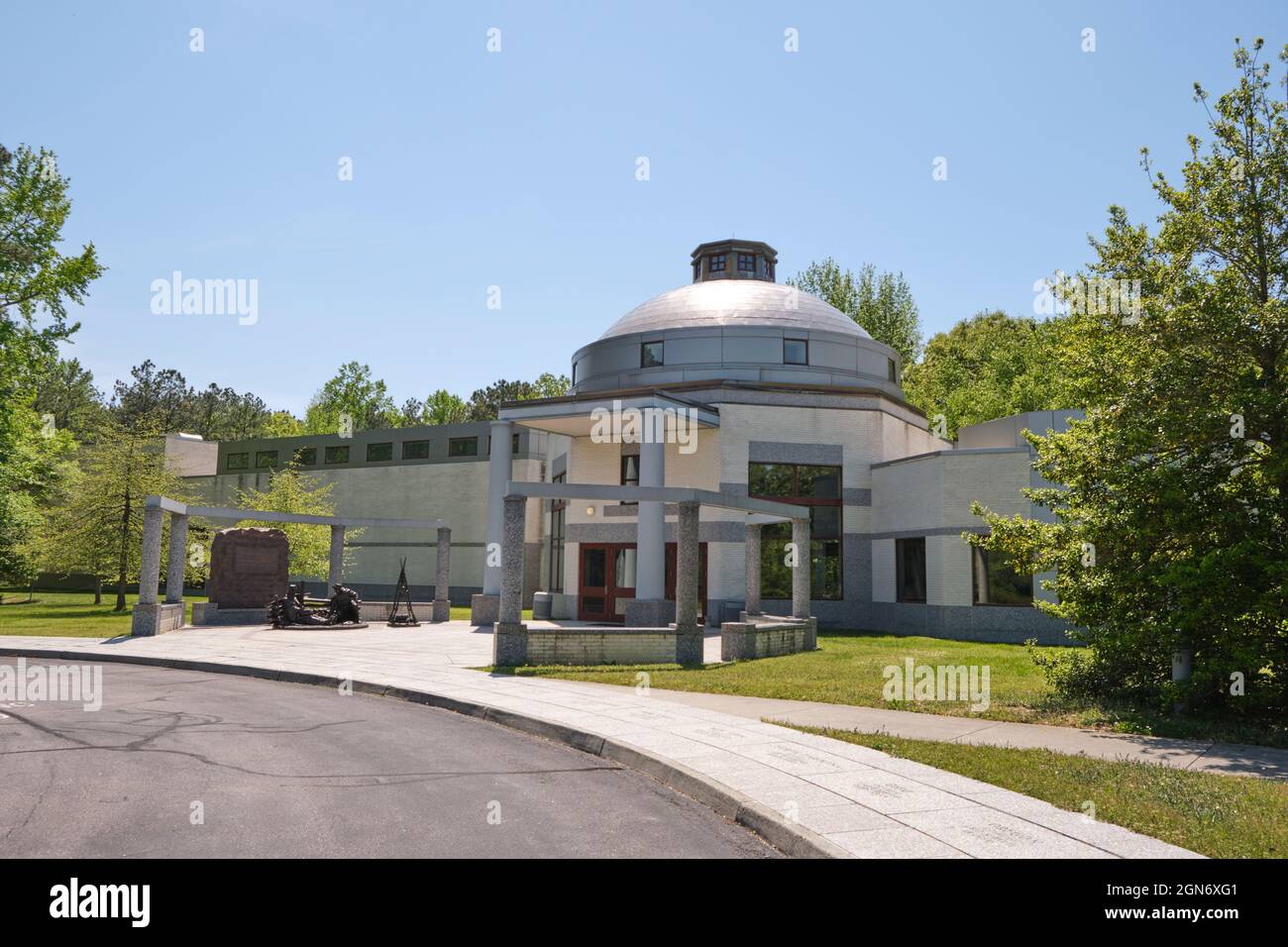 L'entrée principale du site. Au parc historique de Pampelin et au musée national de la guerre de Sécession du soldat de la guerre de Sécession à Petersbourg, en Virginie. Banque D'Images