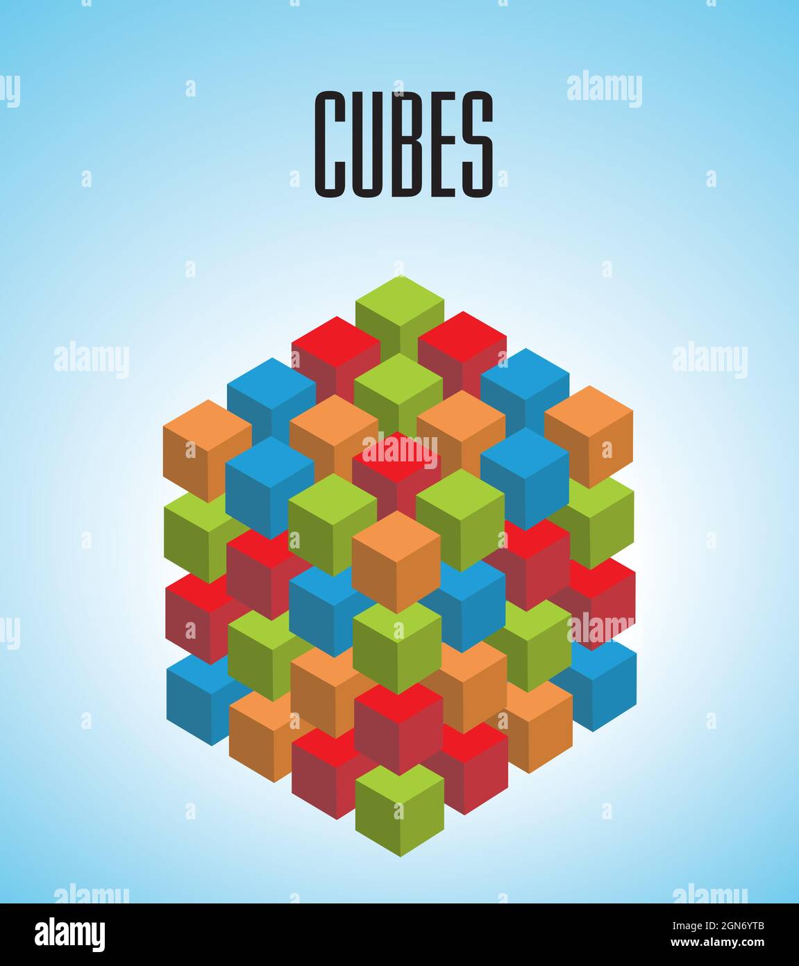 Cubes tridimensionnels colorés.Illustration vectorielle.EPS10. Illustration de Vecteur