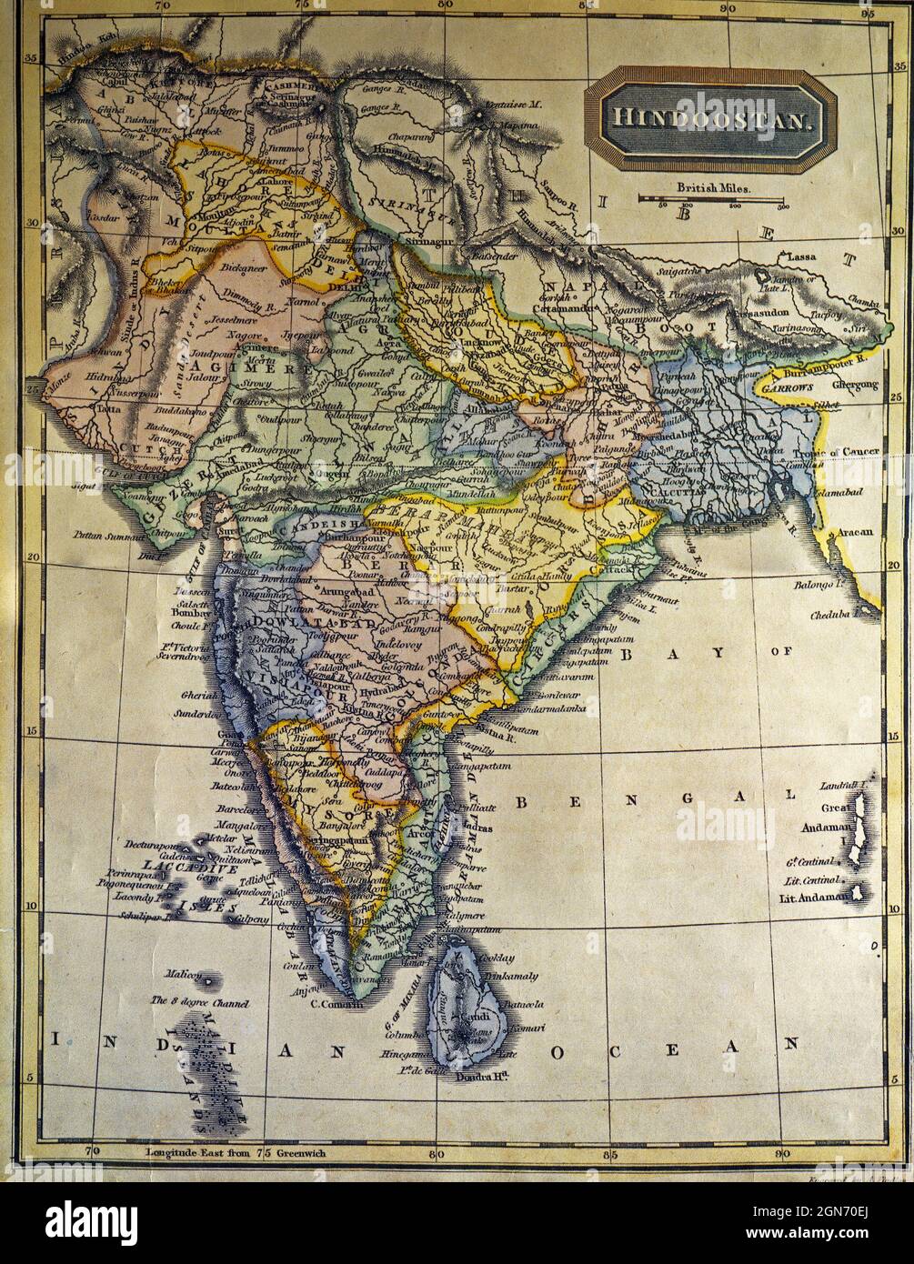 09 03 2021 Vintage 18 C India's Old Map Studio Shot Lokgram Kalyan Maharashtra Inde Banque D'Images