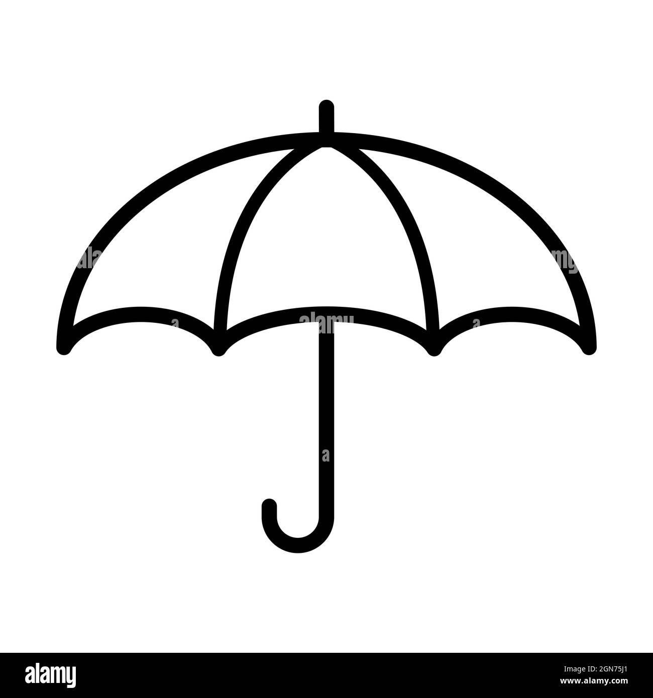 Icône de parapluie. Contour du signe vectoriel isolé sur fond blanc. Conception pour applications mobiles et Web Illustration de Vecteur