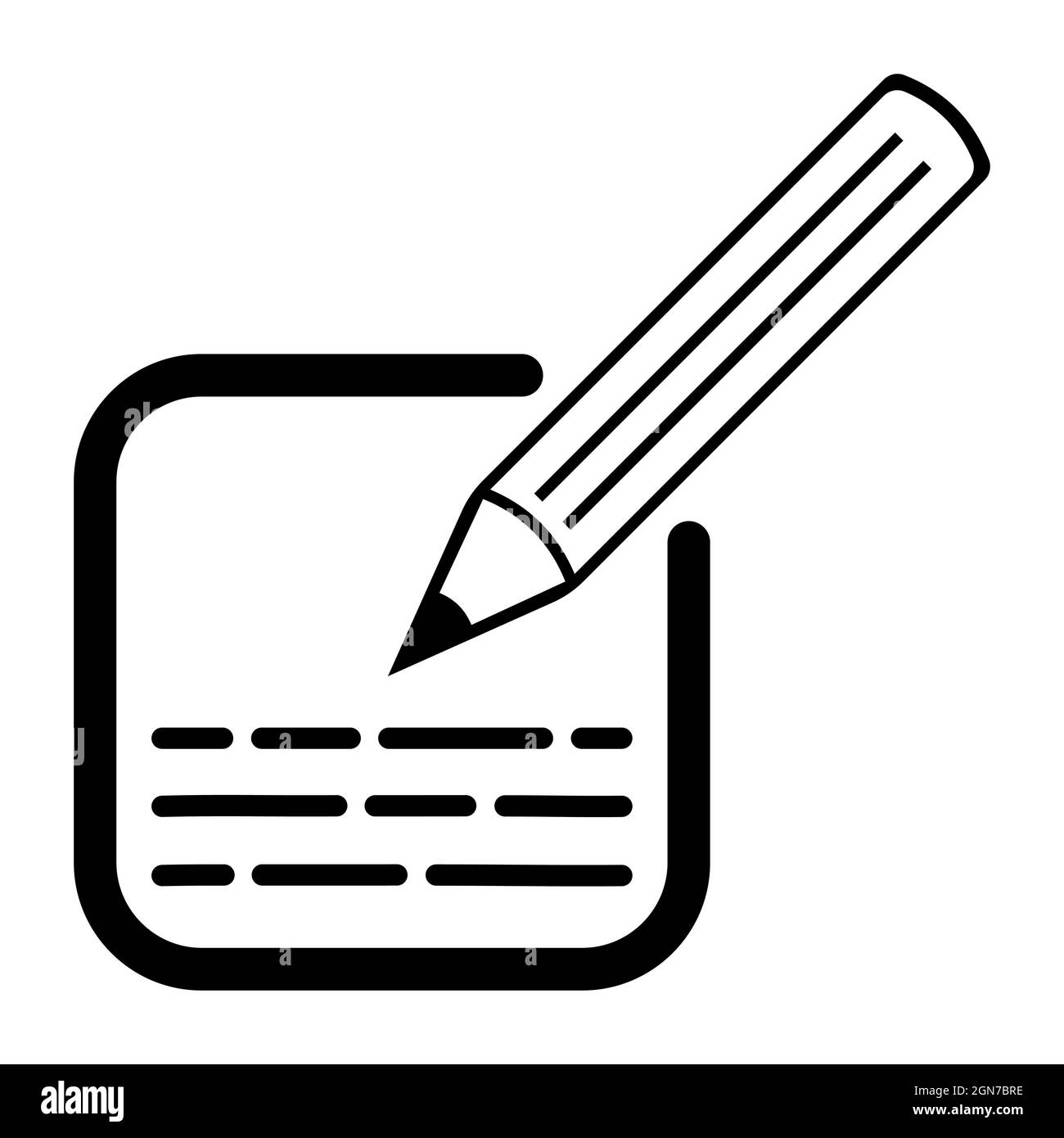 Icône Modifier écrire une entrée de texte avec une case en forme de crayon. Illustration de Vecteur