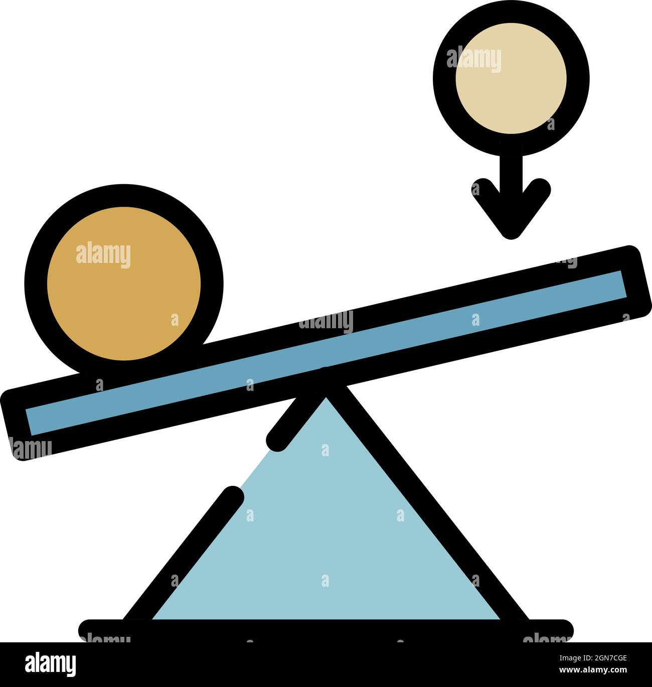 Tirez parti de l'icône de puissance et équilibrez-la. Définir l'effet de levier et l'équilibre de l'icône de vecteur de puissance couleur isolée à plat Illustration de Vecteur