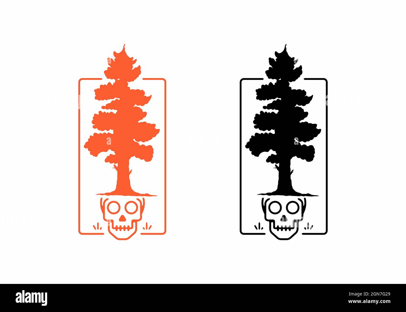 Un arbre de tête humaine avec des feuilles logo icône illustration