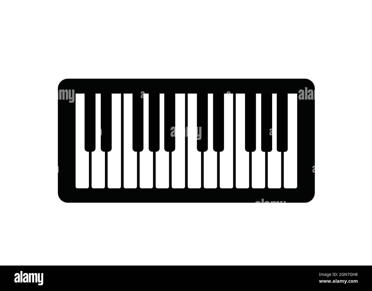 Illustration vectorielle piano, symbole de mot-clé piano isolé sur fond blanc Illustration de Vecteur