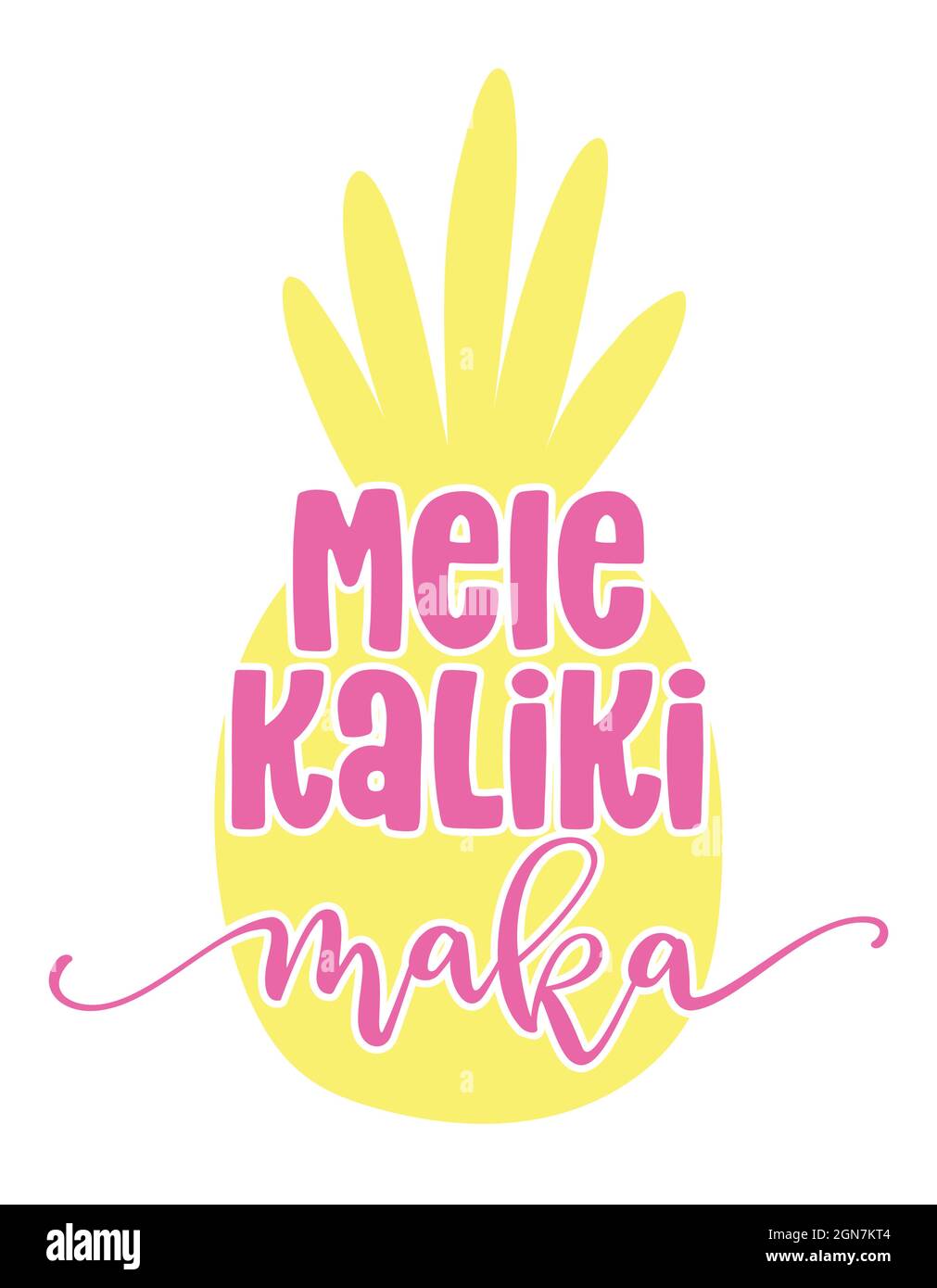 Mele Kalikimaka (Joyeux noël à Hawaï) - illustration vectorielle de l'ananas dessiné à la main et de l'expression de Noël en forme d'ananas. Tiré à la main le Illustration de Vecteur