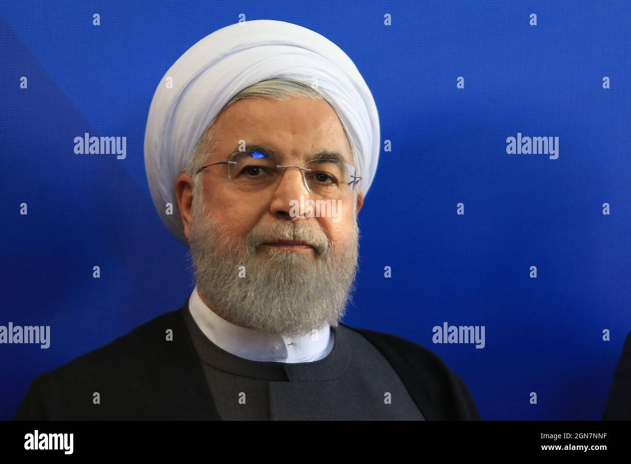 EREVAN, ARMÉNIE - 02 octobre 2019 : le Président de la République islamique d'Iran, Hassan Rouhani, est arrivé à Erevan, Arménie pour participer à la session du Banque D'Images