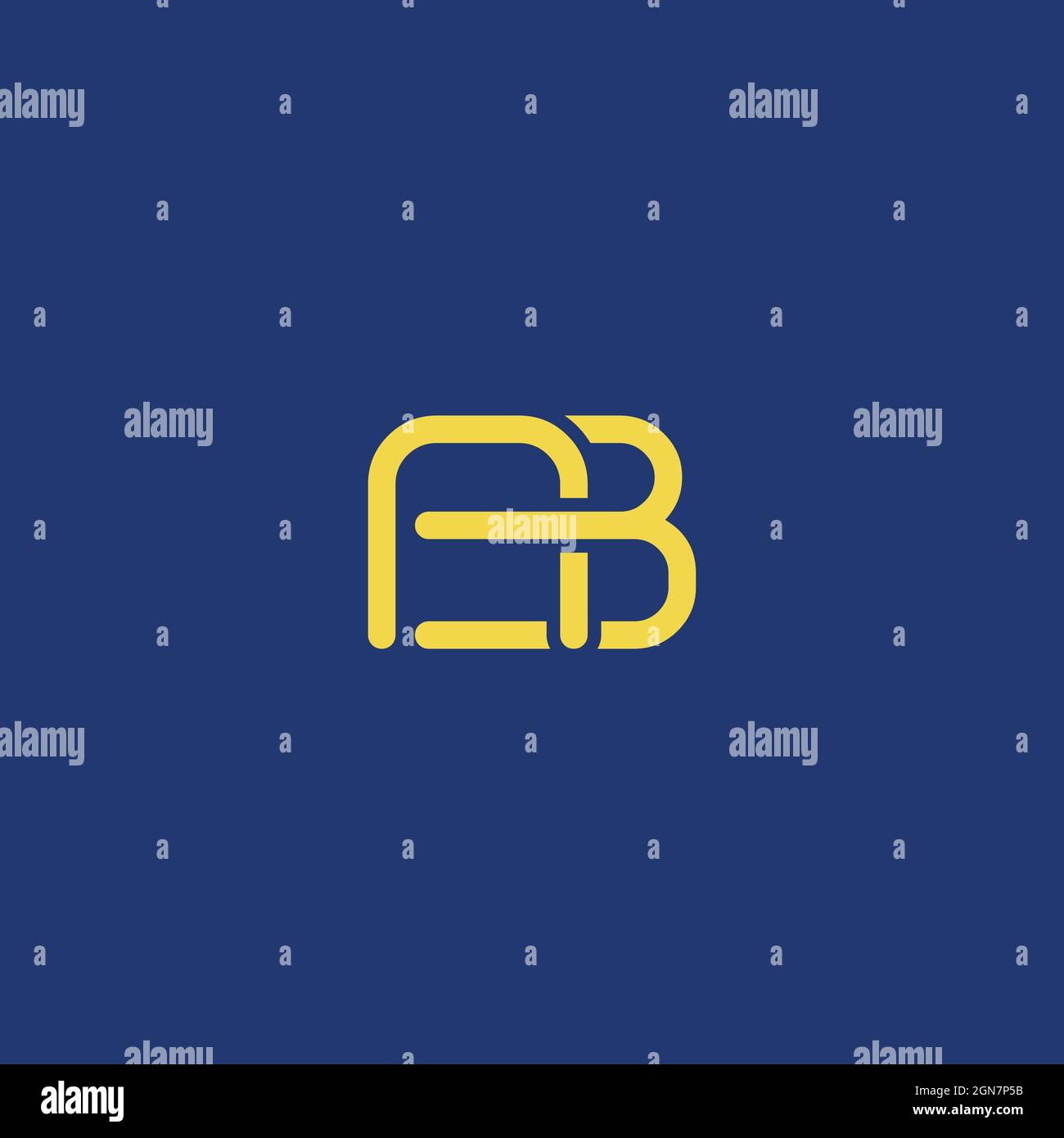 Lettre AB ou BA logo moderne Design avec art de ligne Illustration de Vecteur