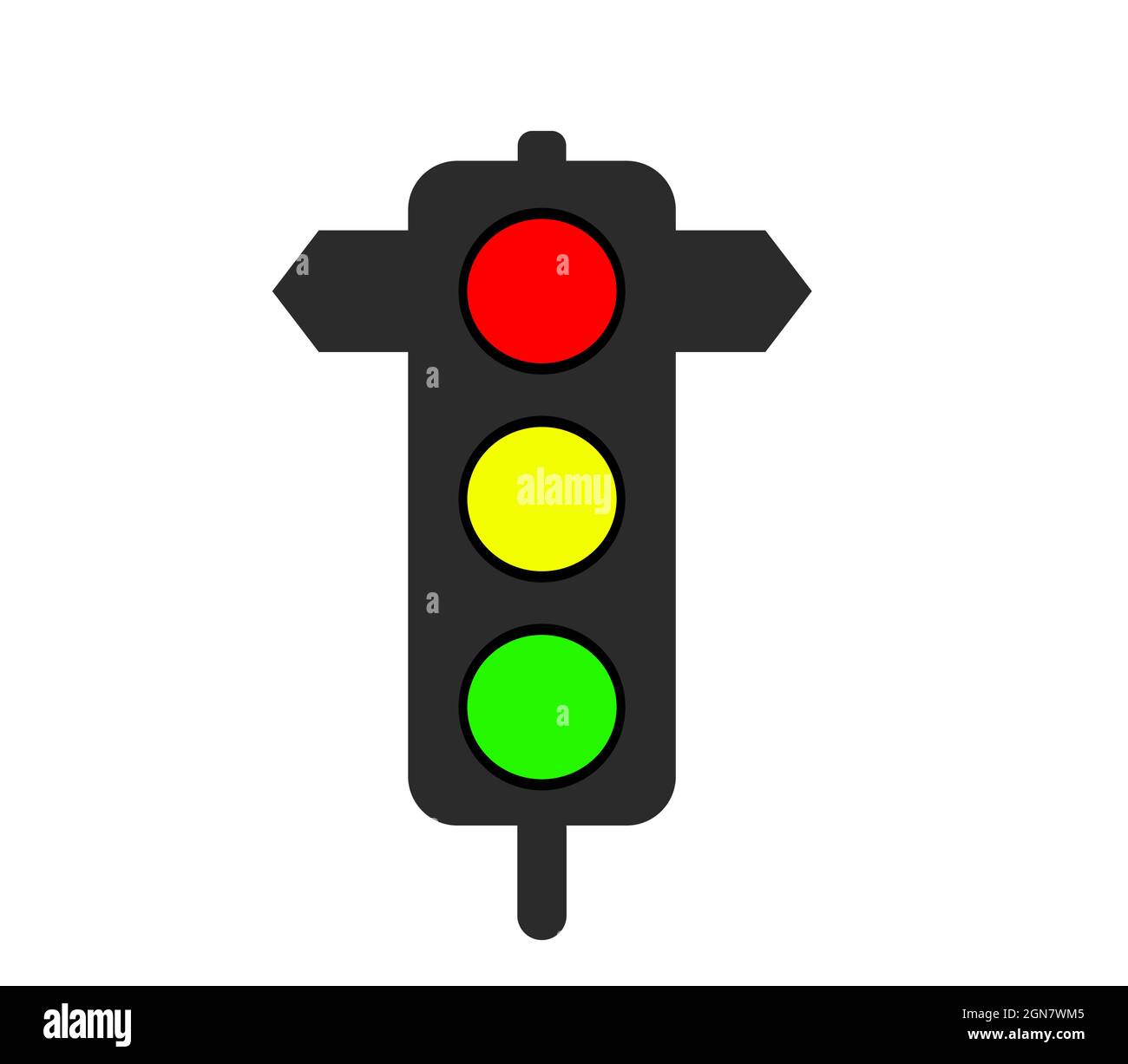 Icône de feu de circulation, symbole de feu de circulation rouge jaune vert Illustration de Vecteur