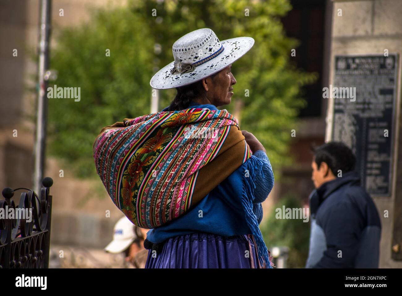 Femme indigène typique de la Puna américaine de Souht avec costume typique. Sud de la Bolivie Banque D'Images