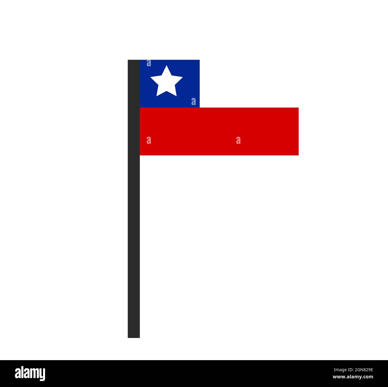 Drapeau chilien isolé sur fond blanc, illustration du vecteur du drapeau chilien Illustration de Vecteur