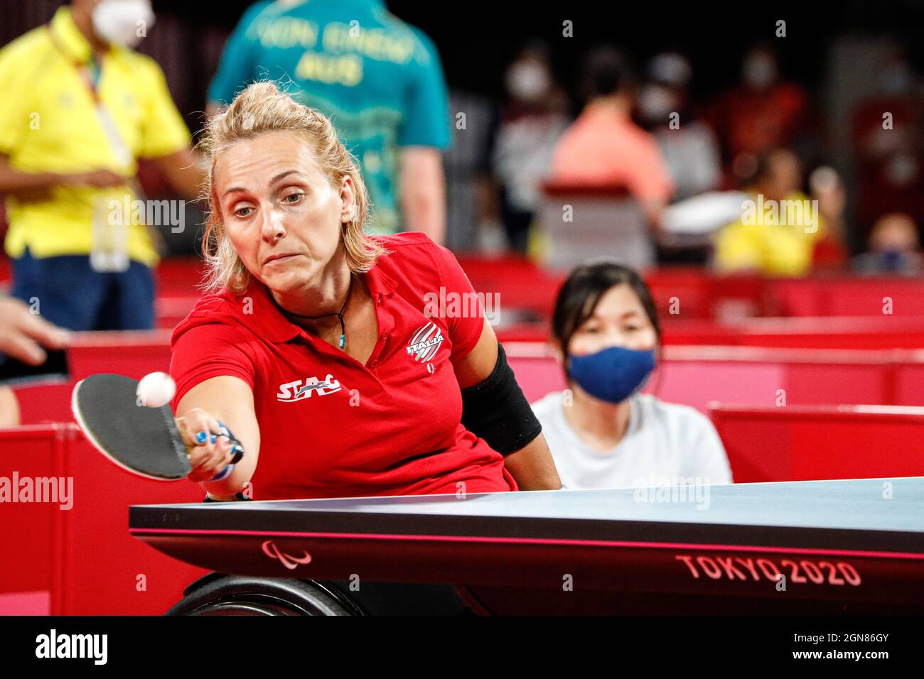 Jeux paralympiques de Tokyo 2020, 25 août : tennis de table, Tokyo, Japon. BRUNELLI Michela, Italie Banque D'Images