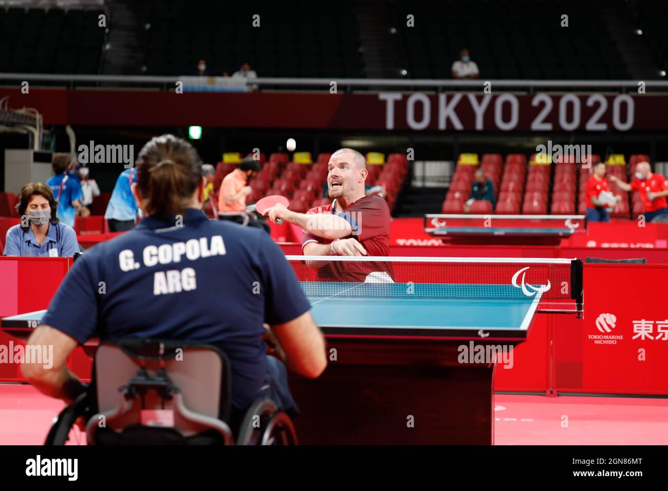 Jeux paralympiques de Tokyo 2020, 25 août : tennis de table, Tokyo, Japon. Banque D'Images