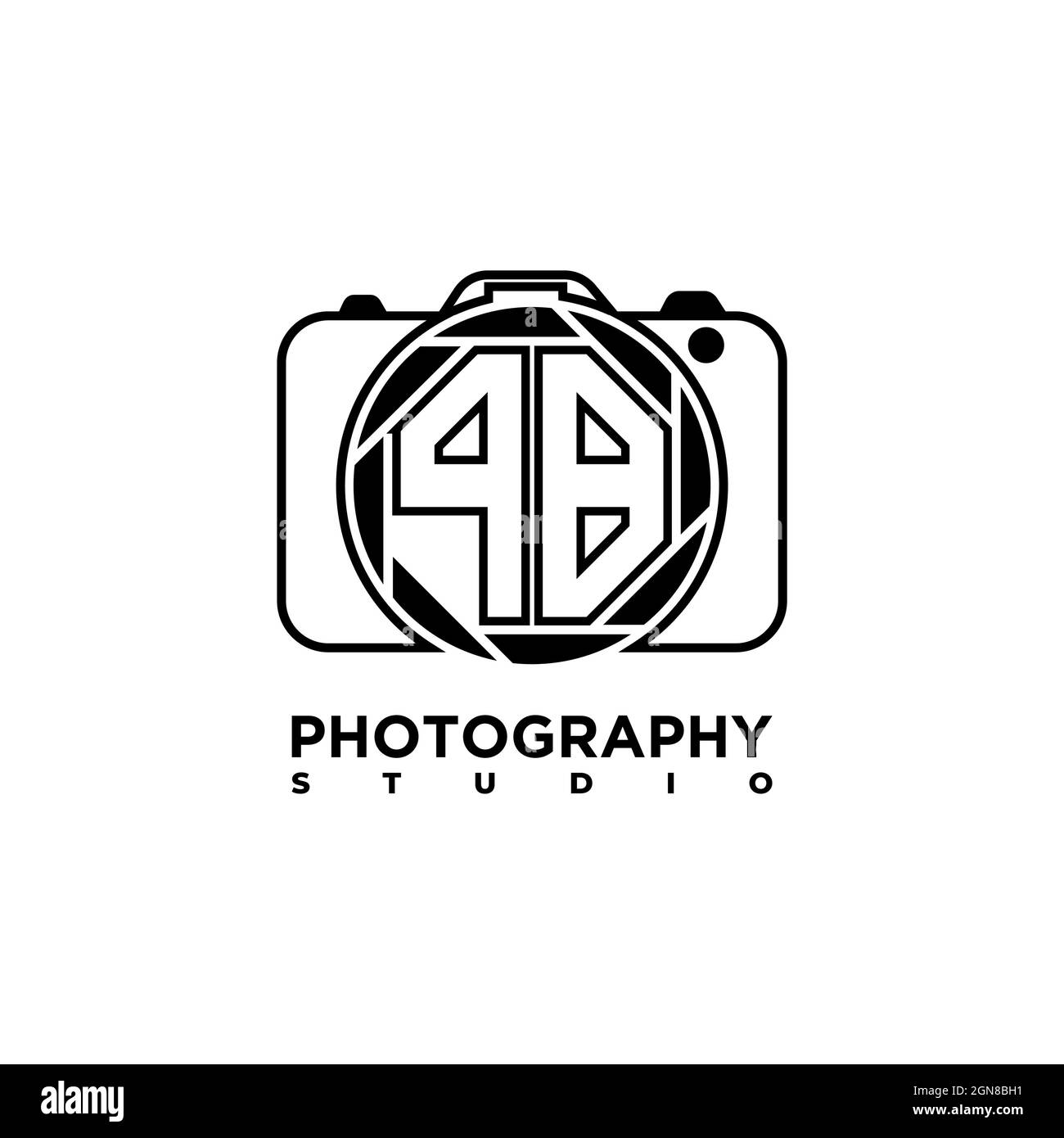 PB logo lettre Photographie géométrique modèle de forme de caméra vecteur Illustration de Vecteur