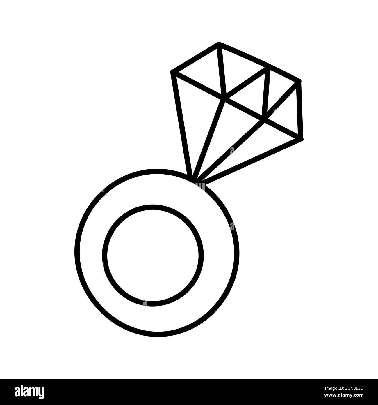 Bague diamant a dessiner Banque d'images noir et blanc - Alamy
