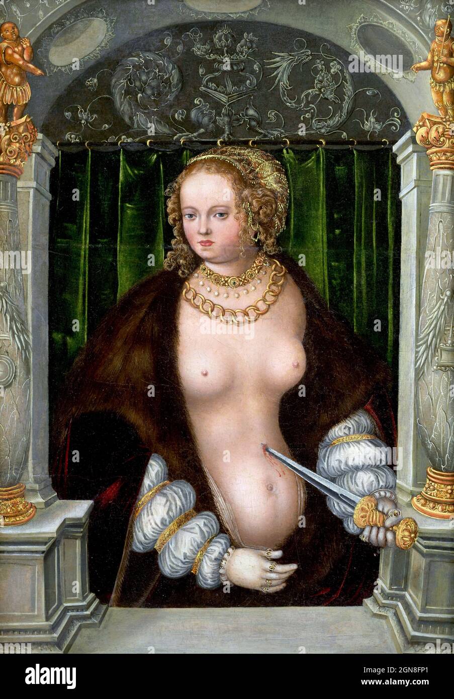 Suicide de Lucretia par Lucas Cranach l'aîné (1472-1553), c. 1535 Banque D'Images
