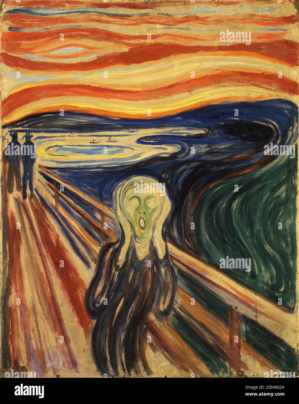 The Scream, par Edvard Munch. Cette version, exécutée en 1910 à tempera sur carton, a été volée au Musée Munch en 2004 et récupérée en 2006. Banque D'Images