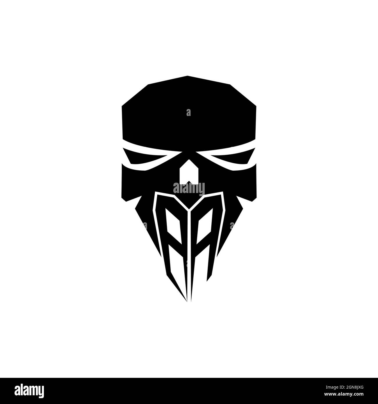 Logo de jeu initial de BA eSport. Tête moderne modèle en forme de crâne logo vectoriel Illustration de Vecteur