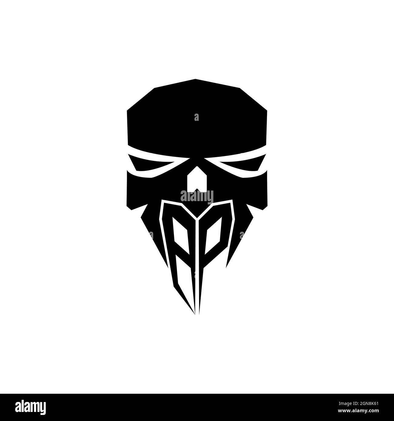 Logo de jeu BP initial eSport. Tête moderne modèle en forme de crâne logo vectoriel Illustration de Vecteur