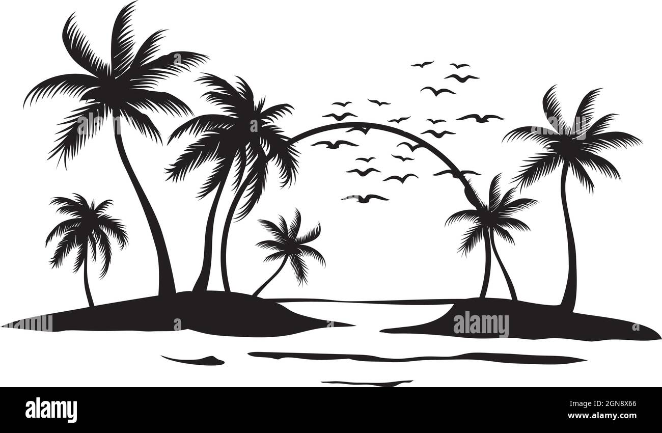 Sunset Beach Vector Design Illustration de Vecteur