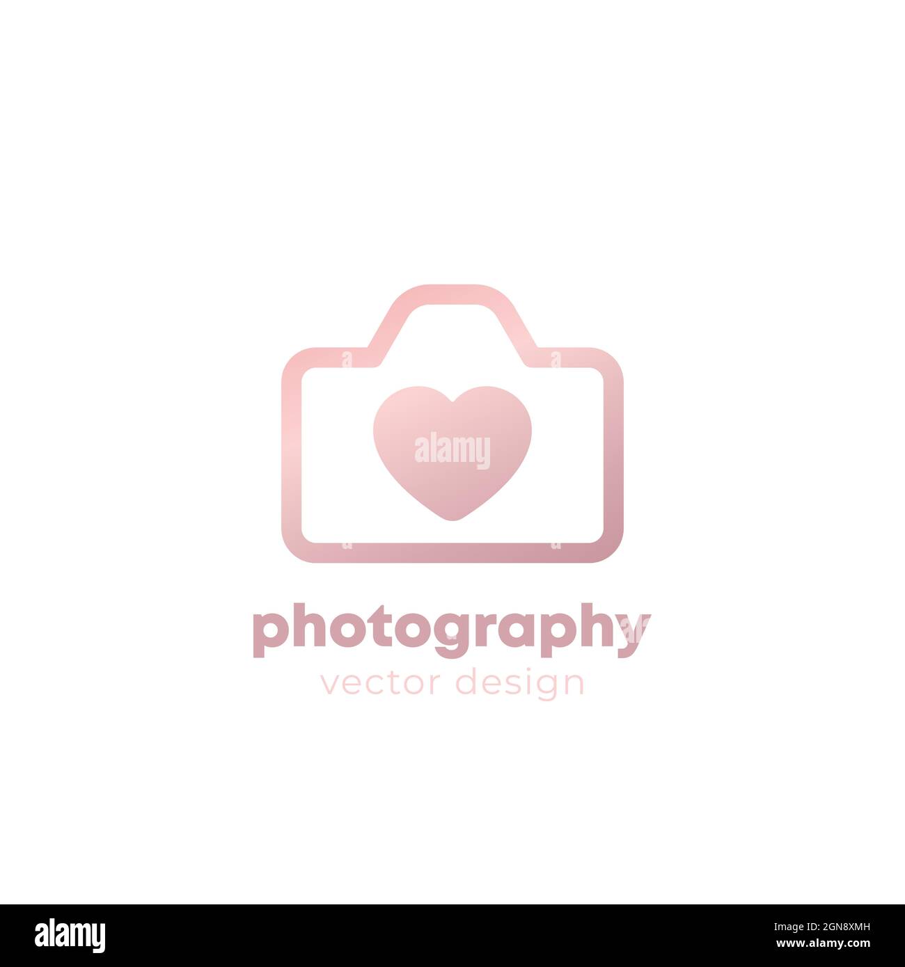 logo de photographie avec appareil photo et coeur Illustration de Vecteur