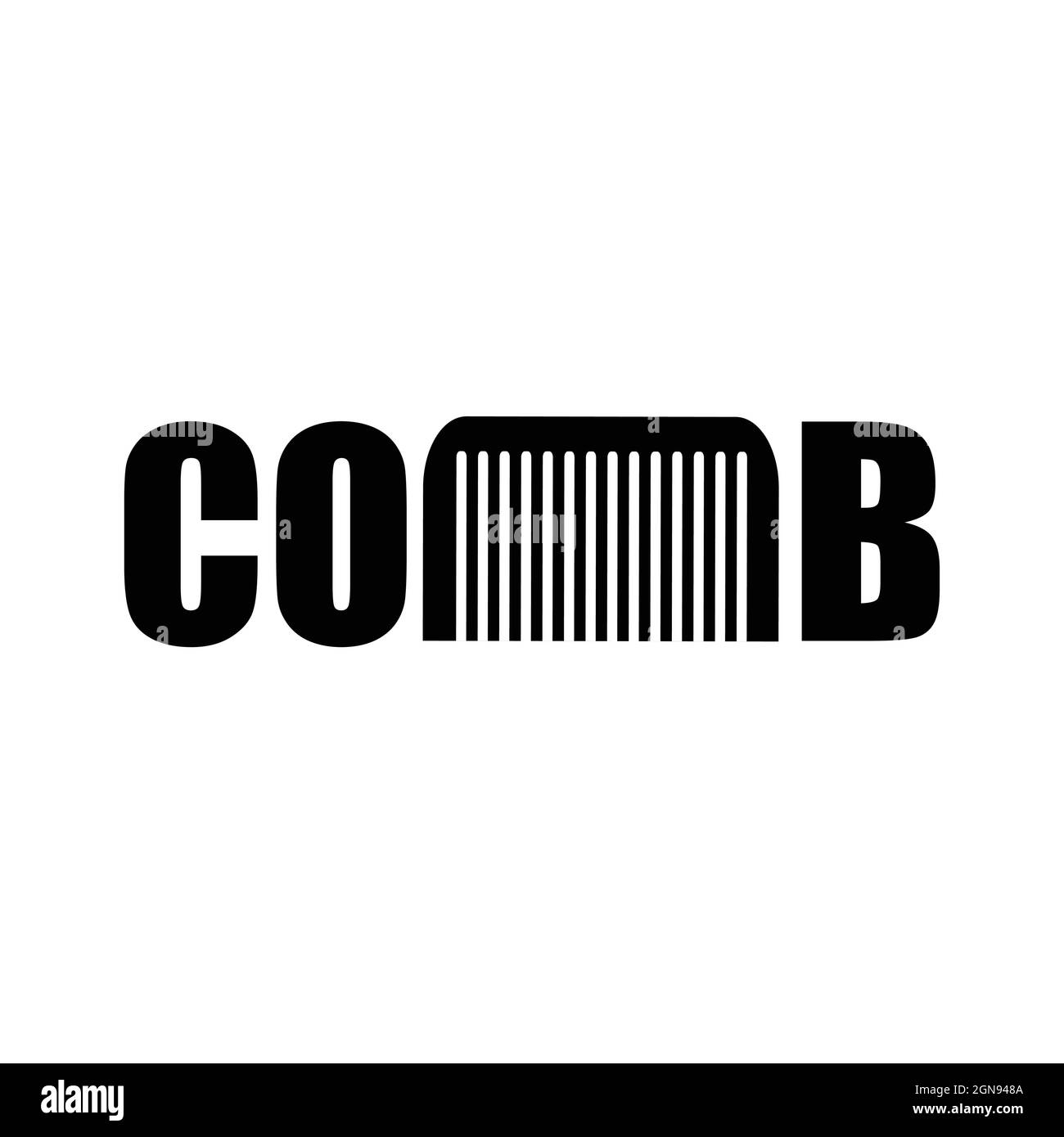 Logo Comb Creative isolé sur fond blanc Illustration de Vecteur