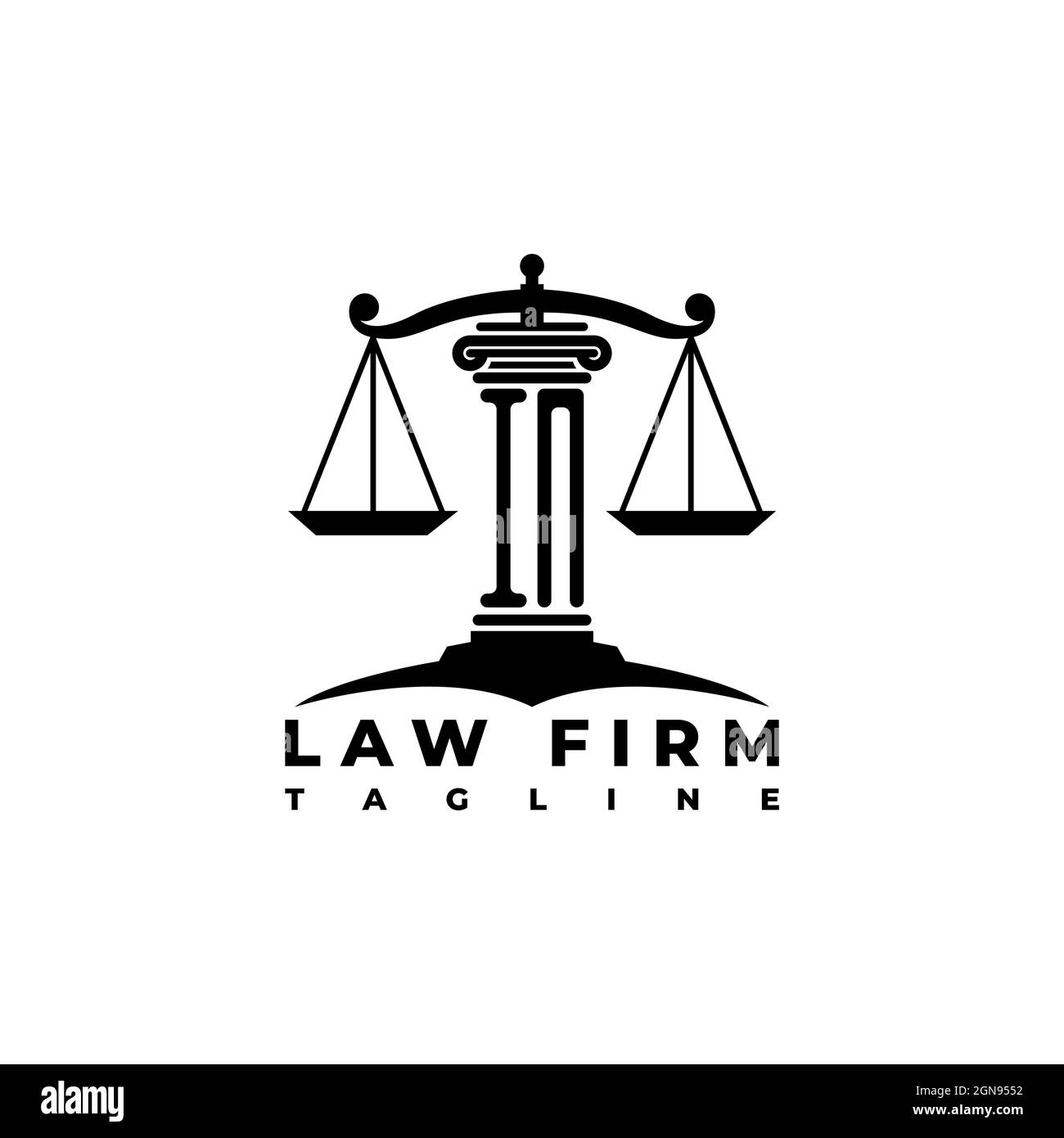 DANS Monogram logo lettre piliers forme géométrique style vecteur, Compagnie de cabinet d'avocats Illustration de Vecteur