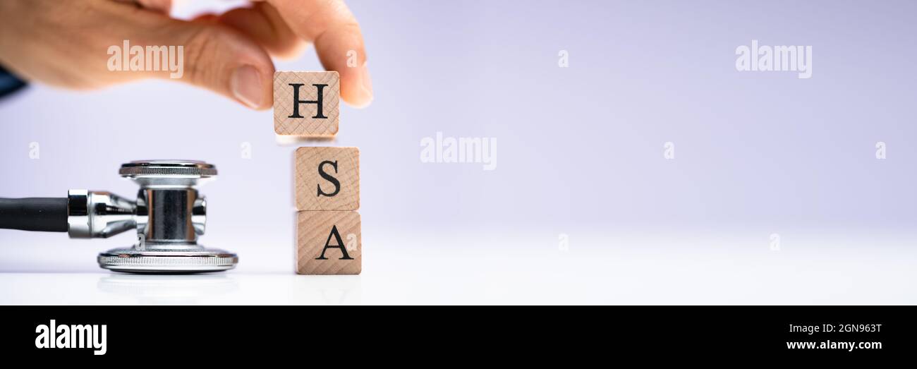 Compte de dépenses de santé HSA. Argent investissement et dépôt Banque D'Images