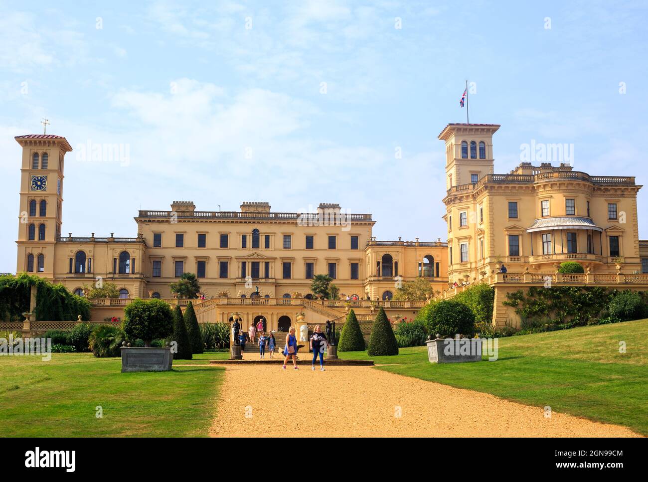 Osborne House, Île de Wight, 2021 demeure de la reine Victoria et du prince Albert depuis plus de 50 ans, elle a été donnée à l'État en 1901 et est maintenant un pape Banque D'Images