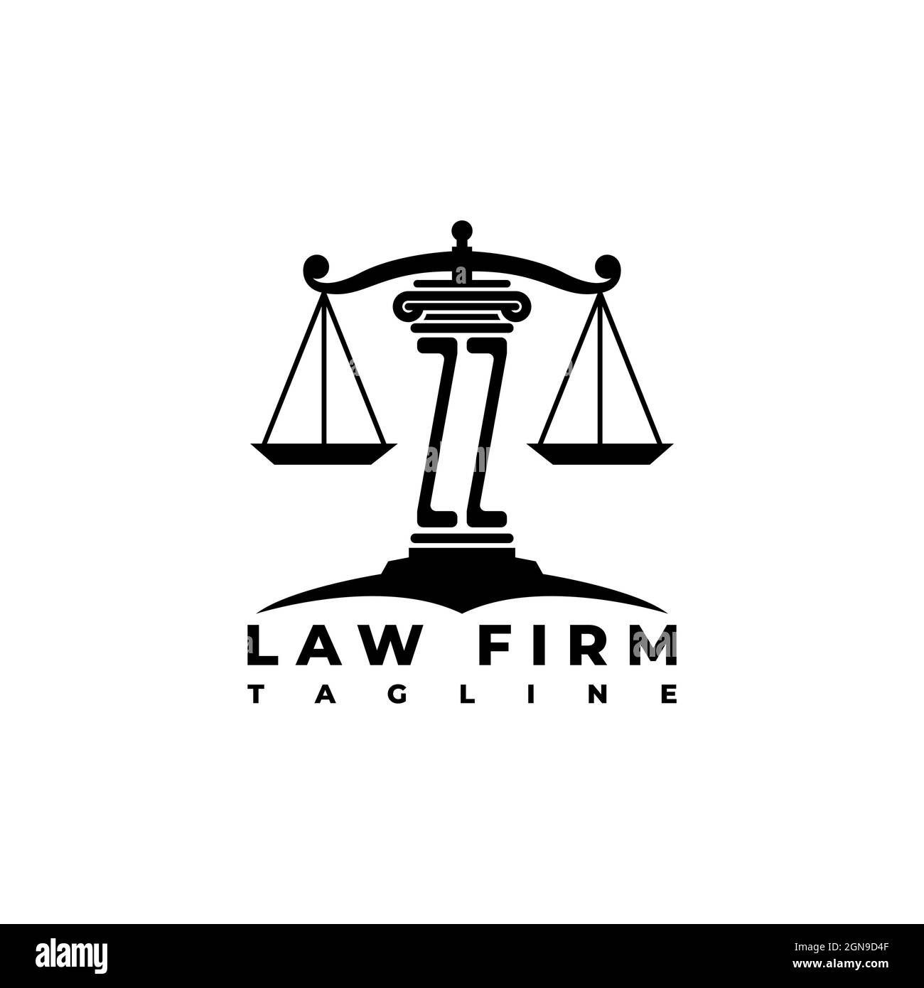 Logo du monogramme ZZ lettre piliers forme géométrique vecteur de style, Compagnie du cabinet d'avocats Illustration de Vecteur