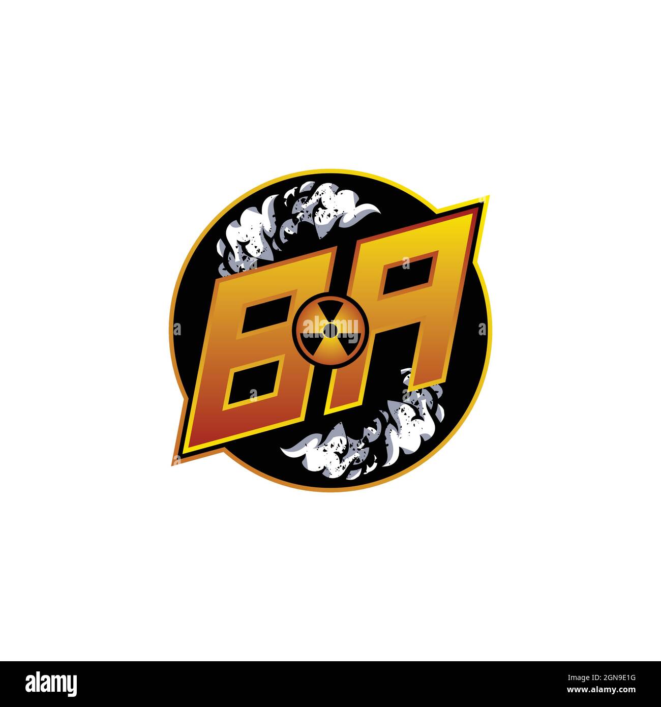 Logo BA monogramme avec modèle de conception en forme de crâne Illustration de Vecteur