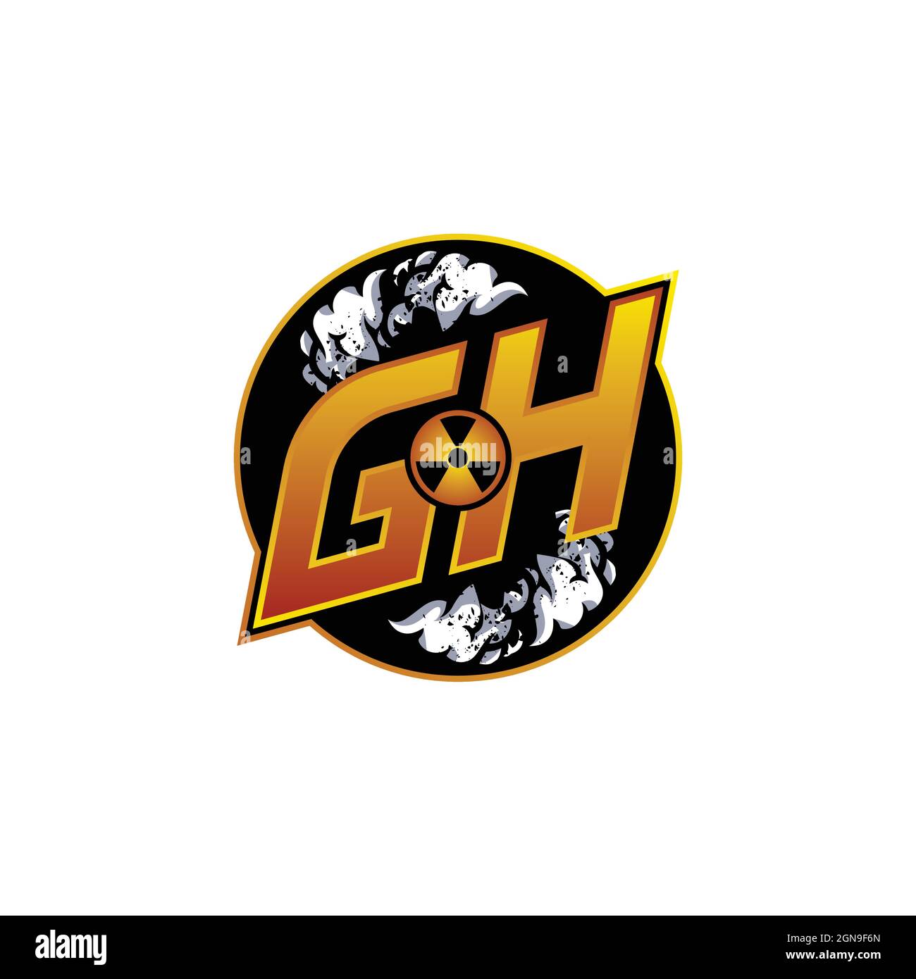 GH logo monogramme avec forme de crâne dessins modèle vecteur icône moderne Illustration de Vecteur