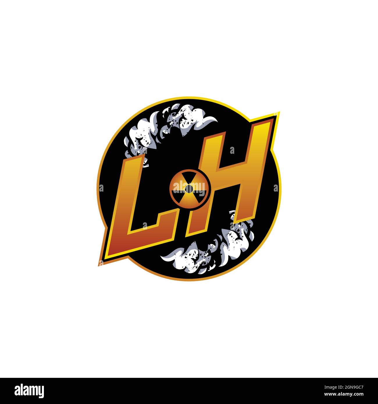 LH logo Monogram Gaming avec gaz forme dessins modèle vecteur icône moderne Illustration de Vecteur
