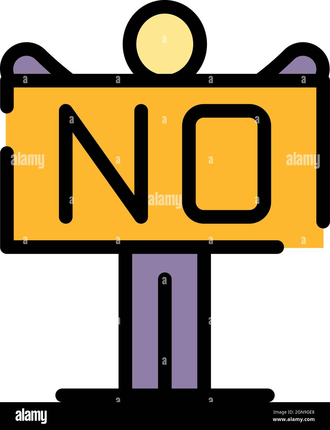 Stop , pas d'icône de violence. Outline stop , pas de vecteur de violence icône couleur plat isolé Illustration de Vecteur