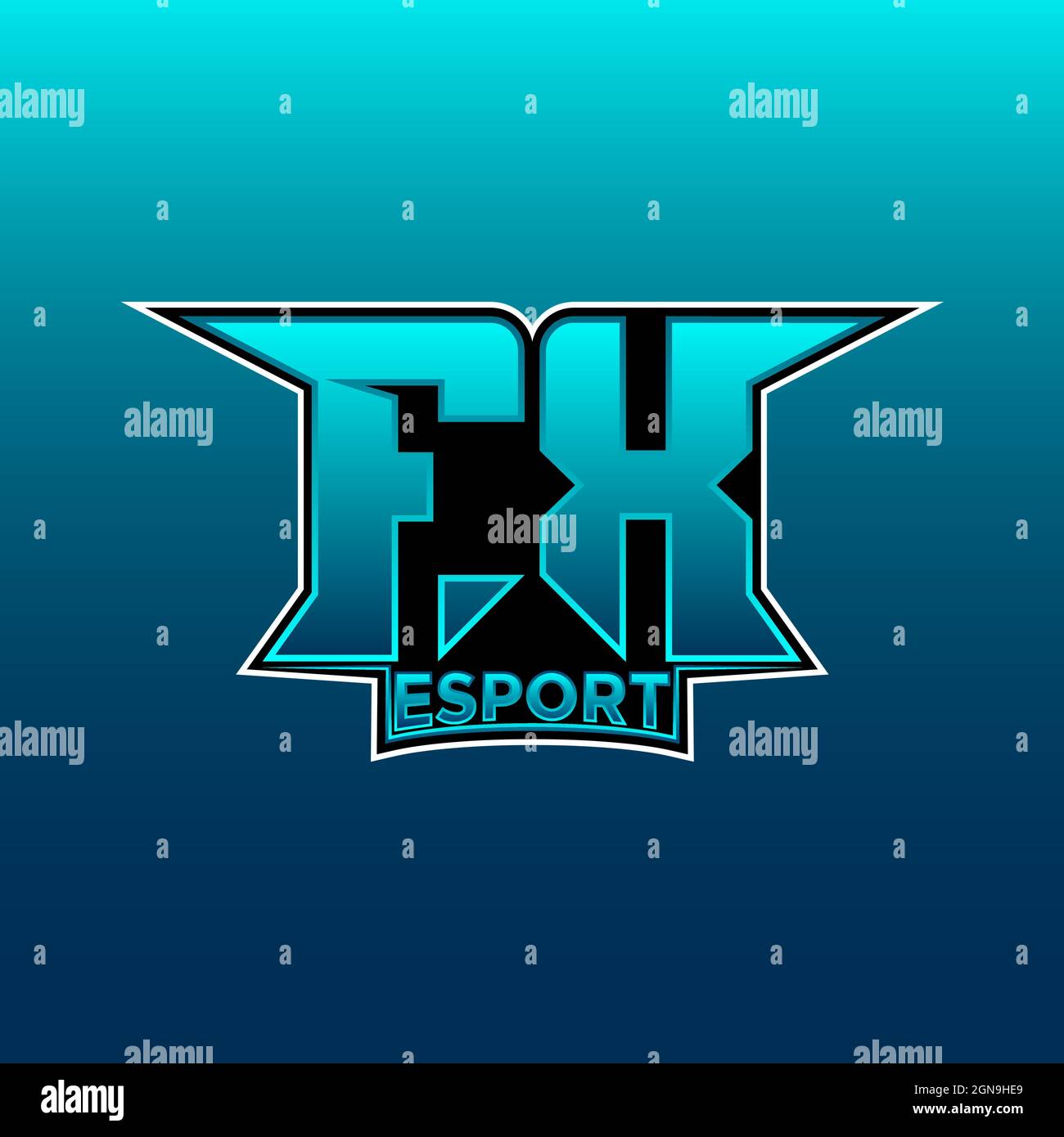 FU logo Monogram Gaming avec Gas forme conceptions modèle vecteur icône moderne Illustration de Vecteur