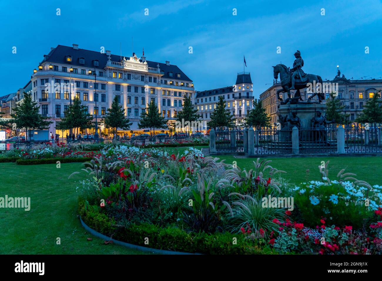 Hôtel d'Angleterre sur la place Kongens Nytorv, centre-ville de Copenhague, Danemark, Banque D'Images