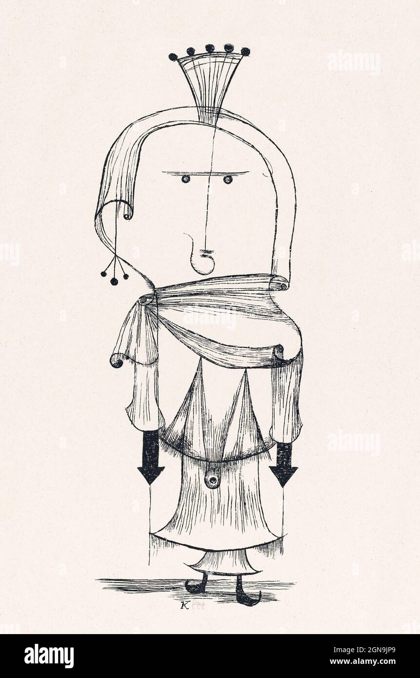 Die Hexe mit dem Kamm (Witch with a Comb) (1922) par Paul Klee. Banque D'Images