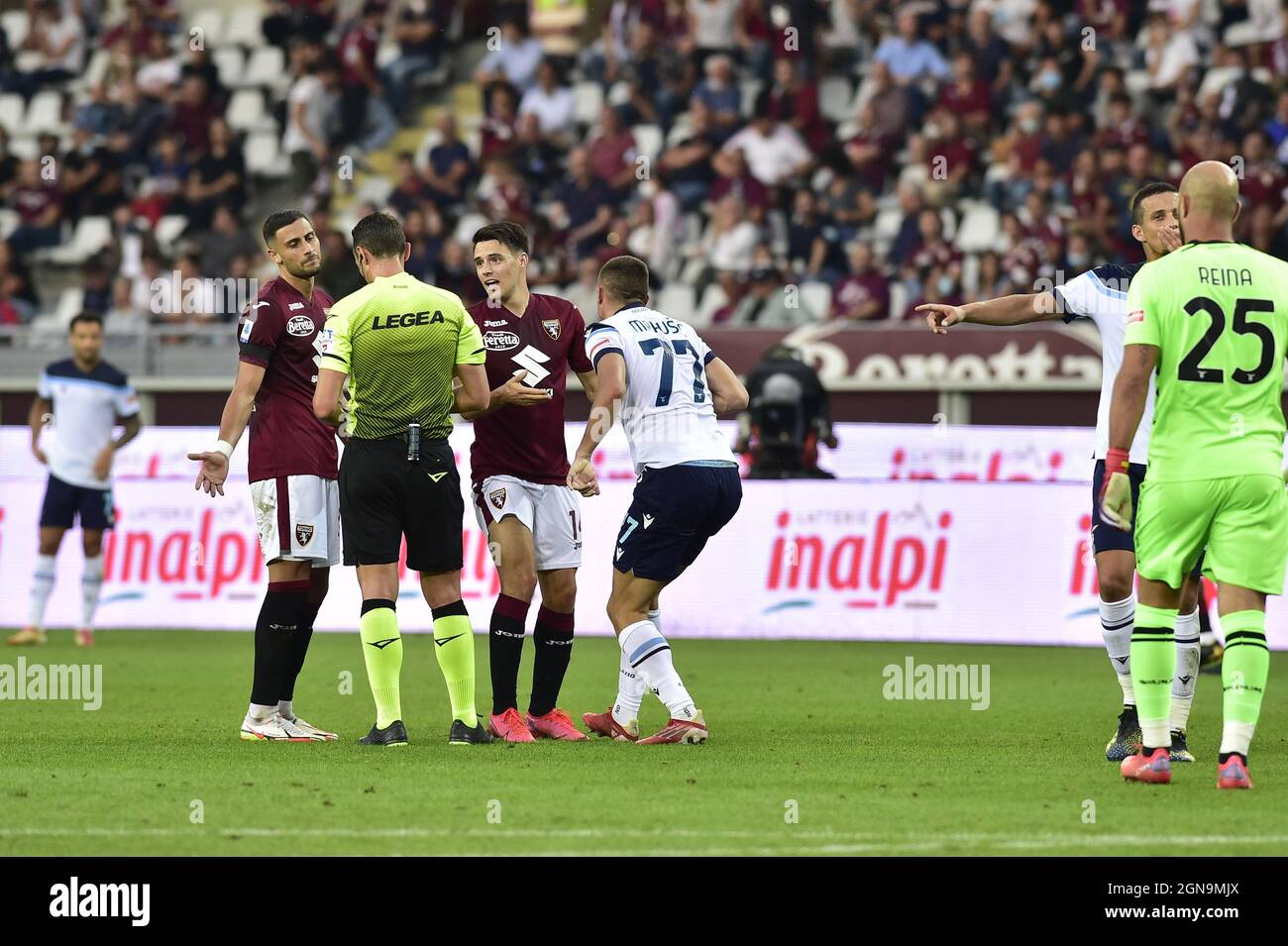 Pendant de la série Un match entre Torino FC / SS Lazio au Stadio Olimpico di Torino le 23 septembre 2021 à Turin, Italie. Banque D'Images